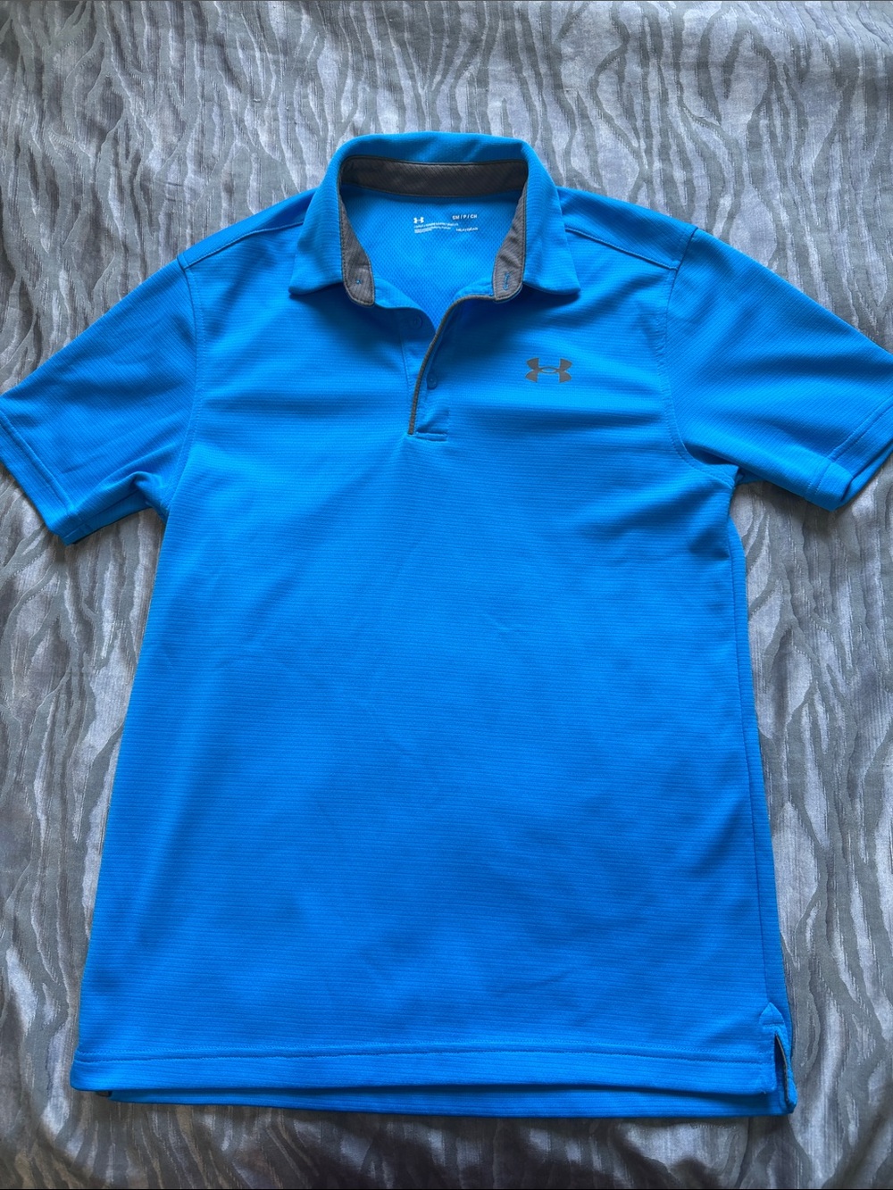Under Armour Men’s Bright Blue Polo with Gray Accents